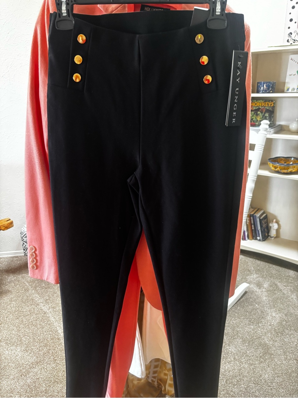 Kay Unger Sailor Button Front Ponte Trousers
